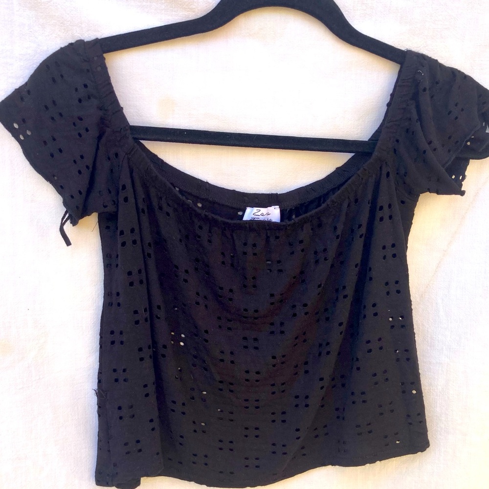 Zara crop off shoulder top